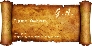 Gyura Ambrus névjegykártya